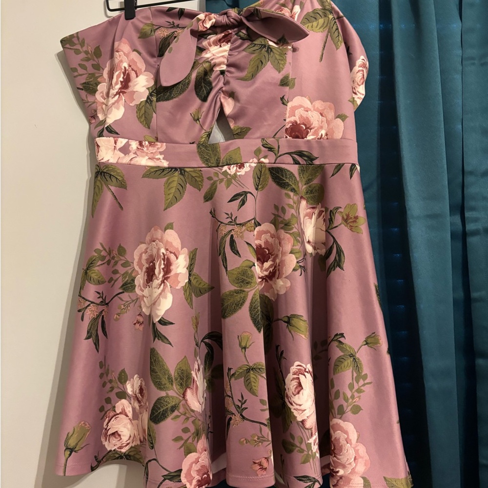 Charlotte Russe Strapless Pink Floral Dress